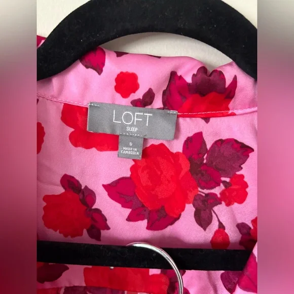 Loft Ladies Pjs Set Sleep‎ Wear Rose Blush SzSmall Soft Satin Feel NWOT - Picture 5 of 12